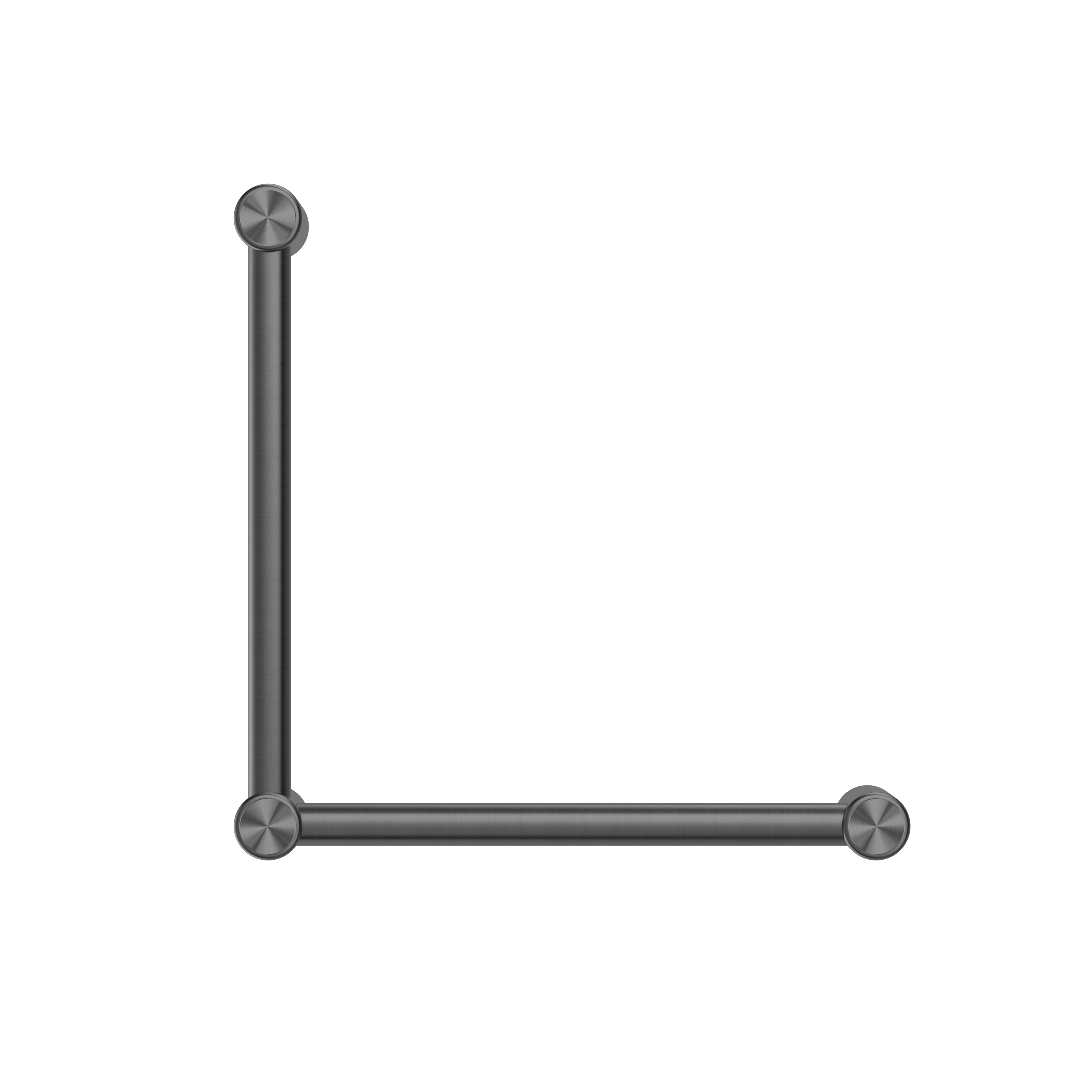 Nero Mecca Care 32mm Ambulant Toilet Grab Rail 90 Degree 450X450mm - Gun Metal - NRCR3290AGM