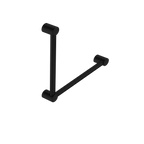 Nero Mecca Care 32mm Ambulant Toilet Grab Rail 90 Degree 450X450mm - Matte Black - NRCR3290AMB
