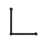 Nero Mecca Care 32mm Ambulant Toilet Grab Rail 90 Degree 450X450mm - Matte Black - NRCR3290AMB