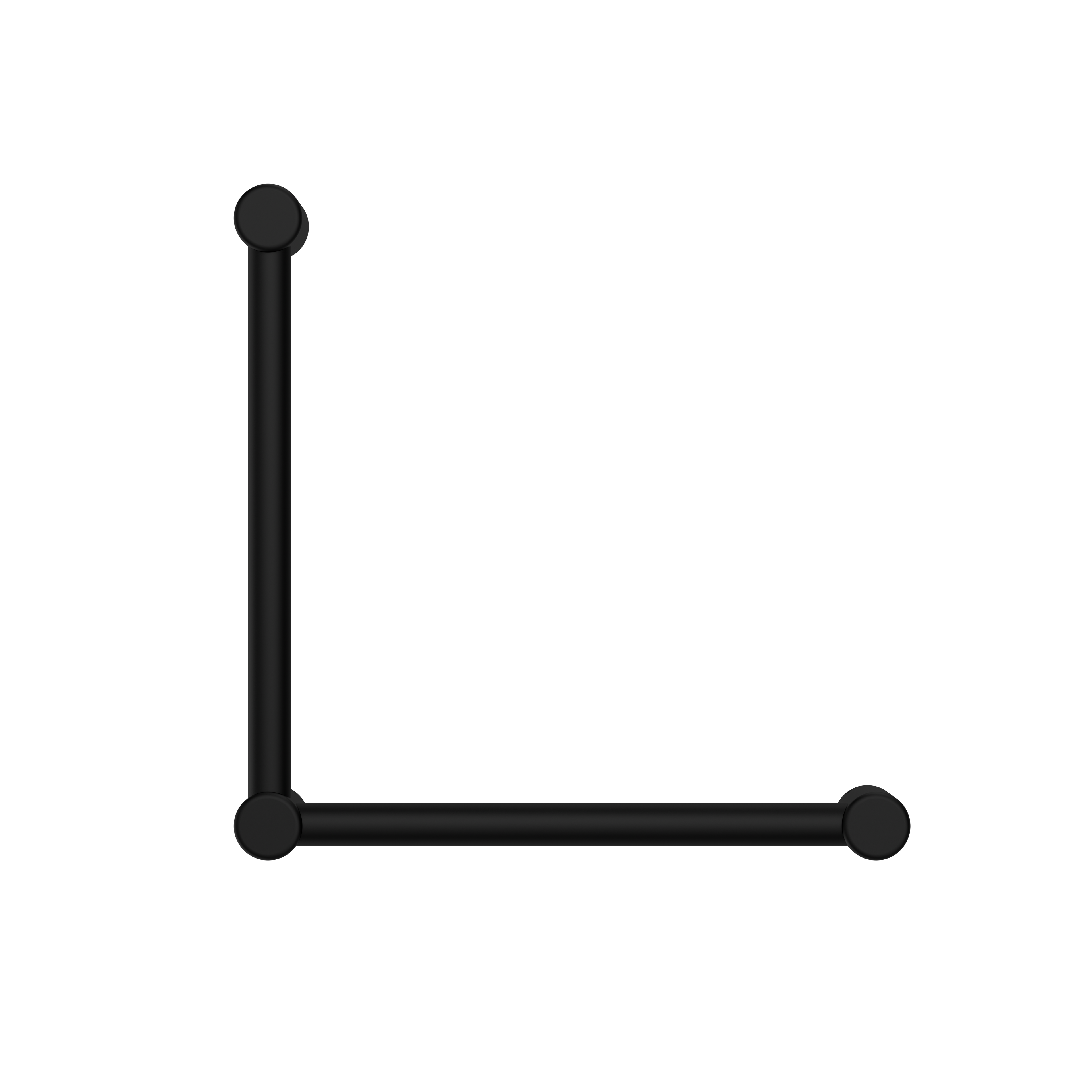 Nero Mecca Care 32mm Ambulant Toilet Grab Rail 90 Degree 450X450mm - Matte Black - NRCR3290AMB