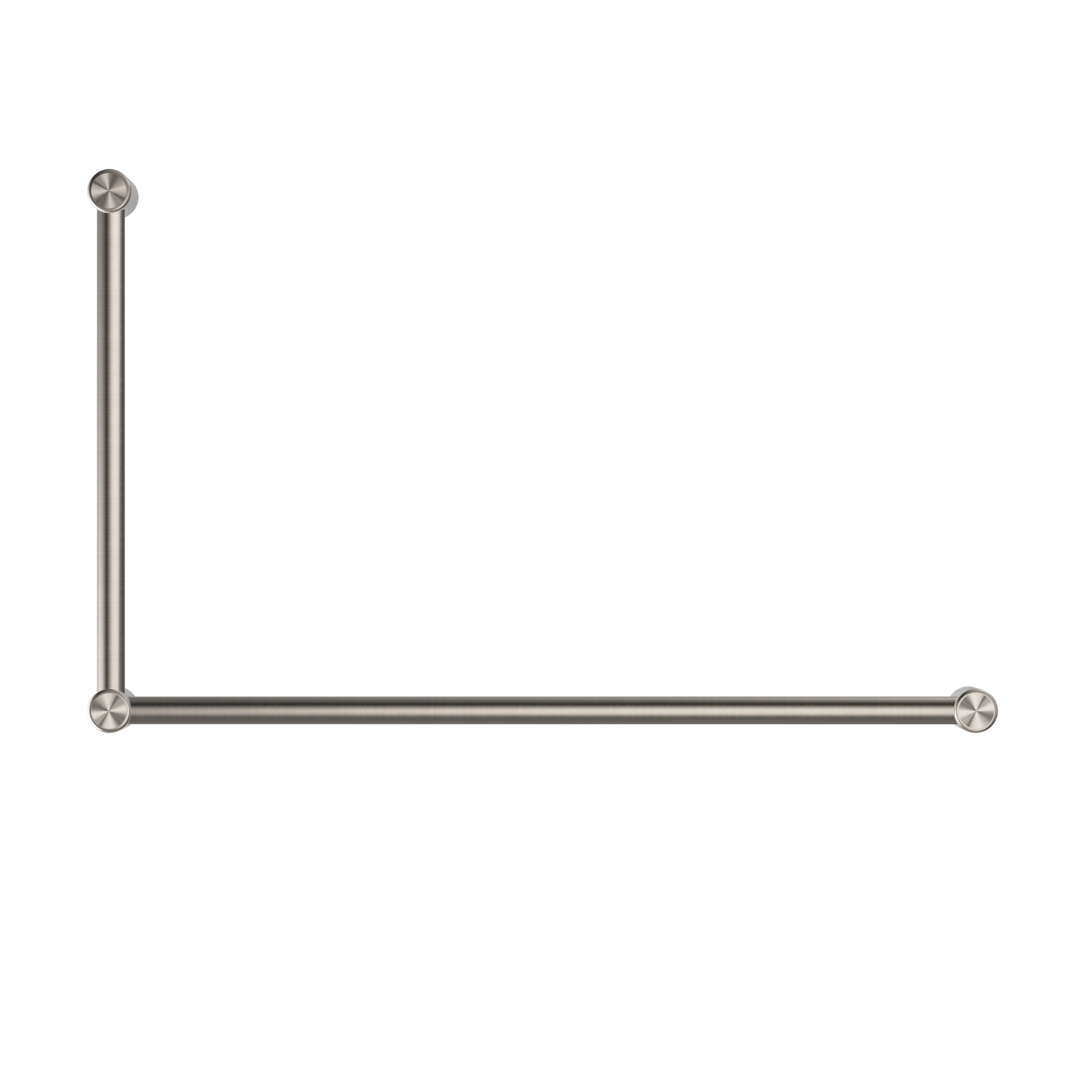 Nero Mecca Care 32mm Dda Grab Rail Set 90 Degree 600X1000mm - Brushed Nickel - NRCR3290BN