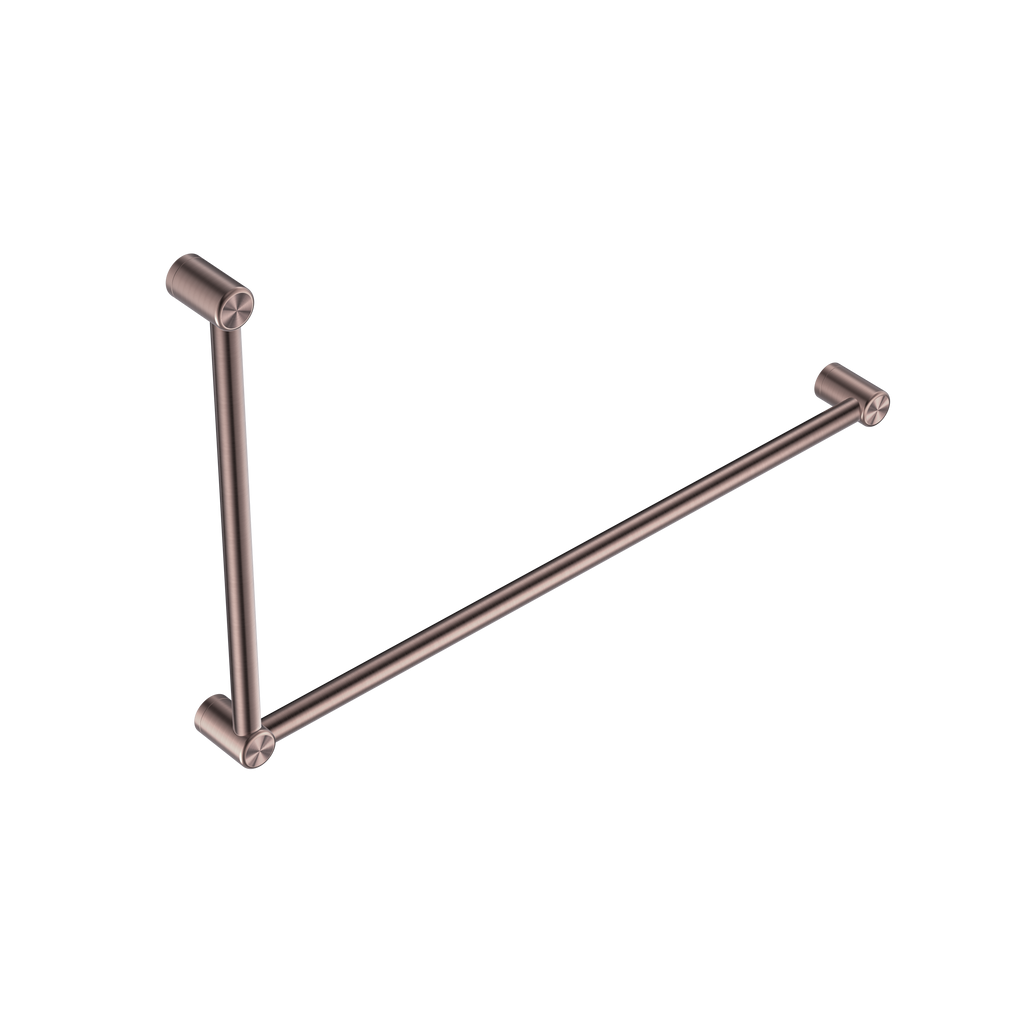 Nero Mecca Care 32mm Dda Grab Rail Set 90 Degree 600X1000mm - Brushed Bronze - NRCR3290BZ