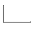 Nero Mecca Care 32mm Dda Grab Rail Set 90 Degree 600X1000mm - Gun Metal - NRCR3290GM