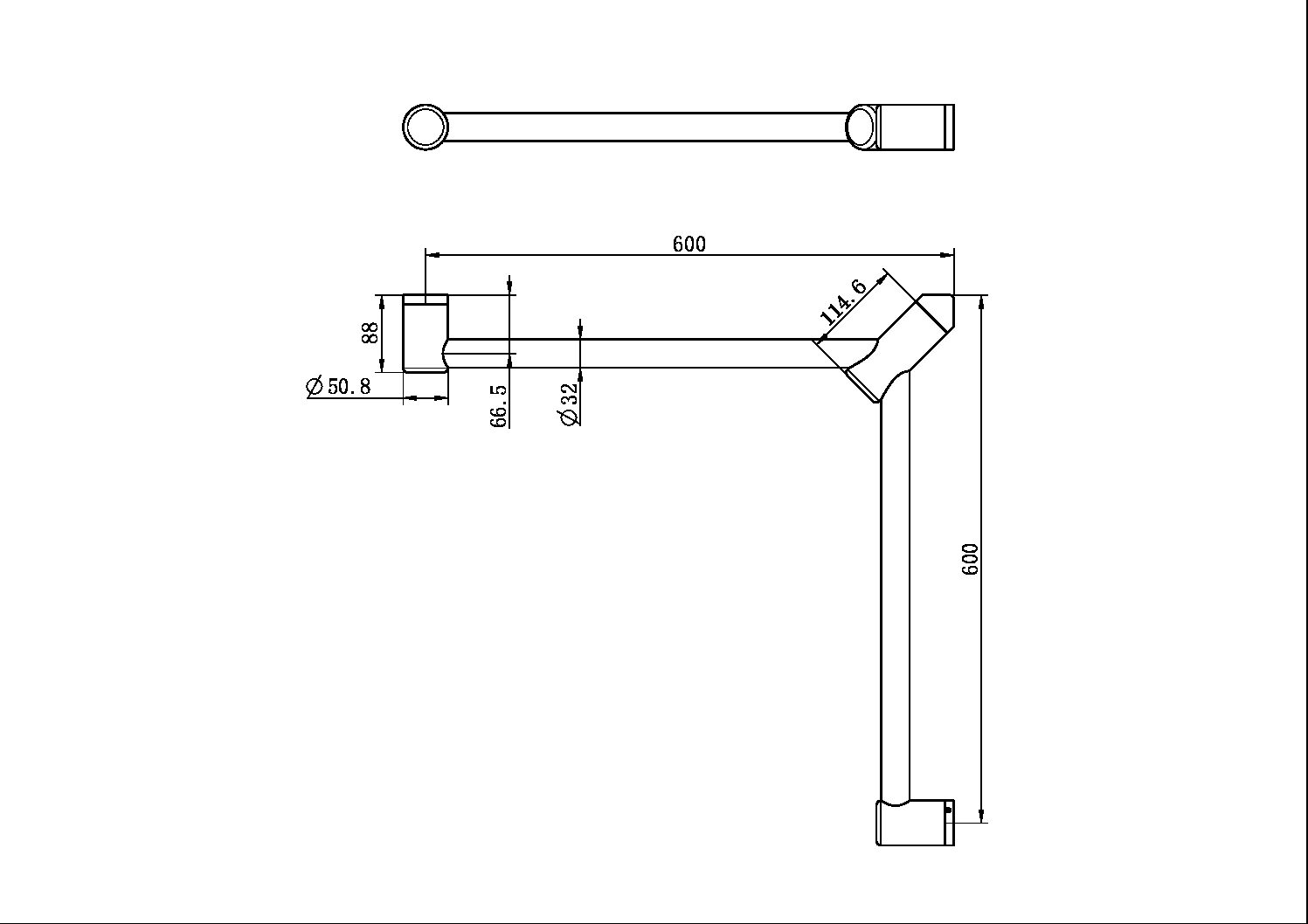 Nero Mecca Care 32mm Wrap Around Corner Grab Rail 600X600mm - Chrome - NRCR3290WCH