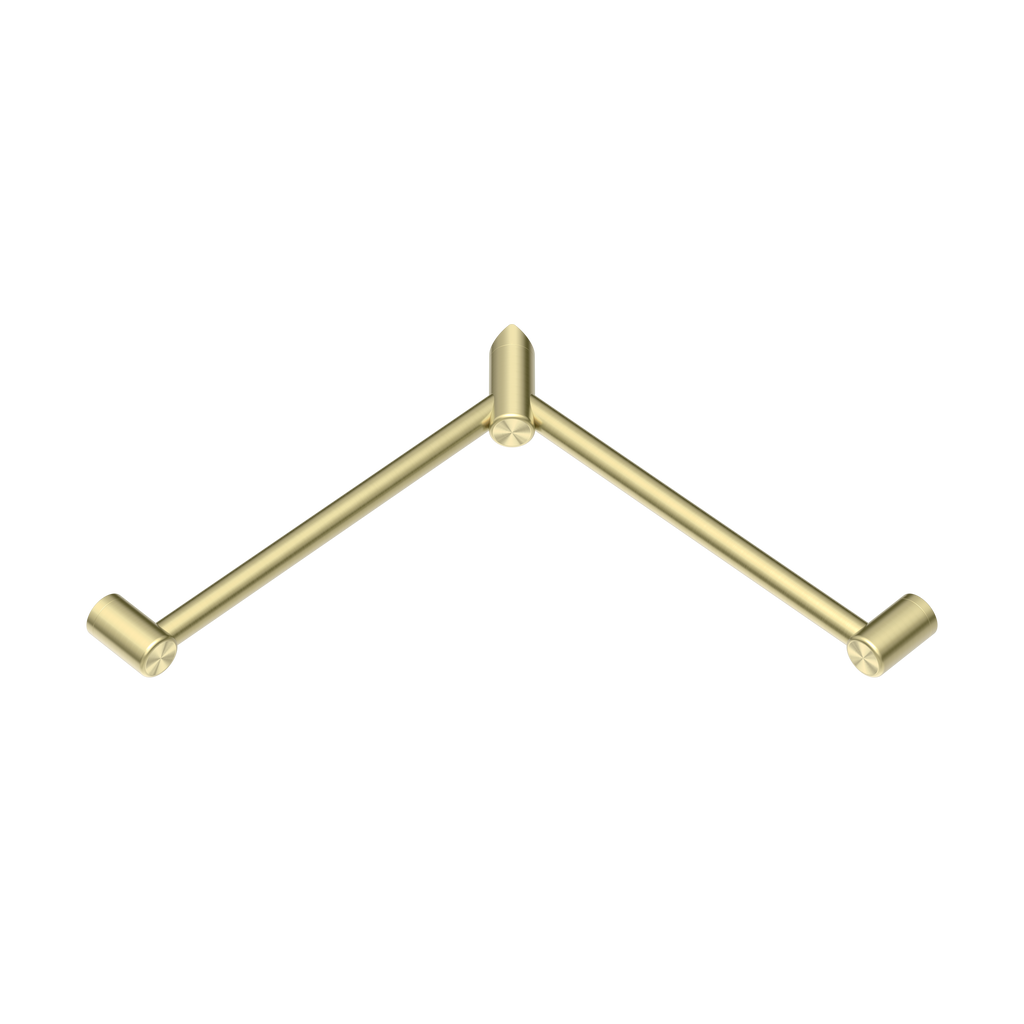 Nero Mecca Care 32mm Wrap Around Corner Grab Rail 600X600mm - Brushed Gold - NRCR3290WBG