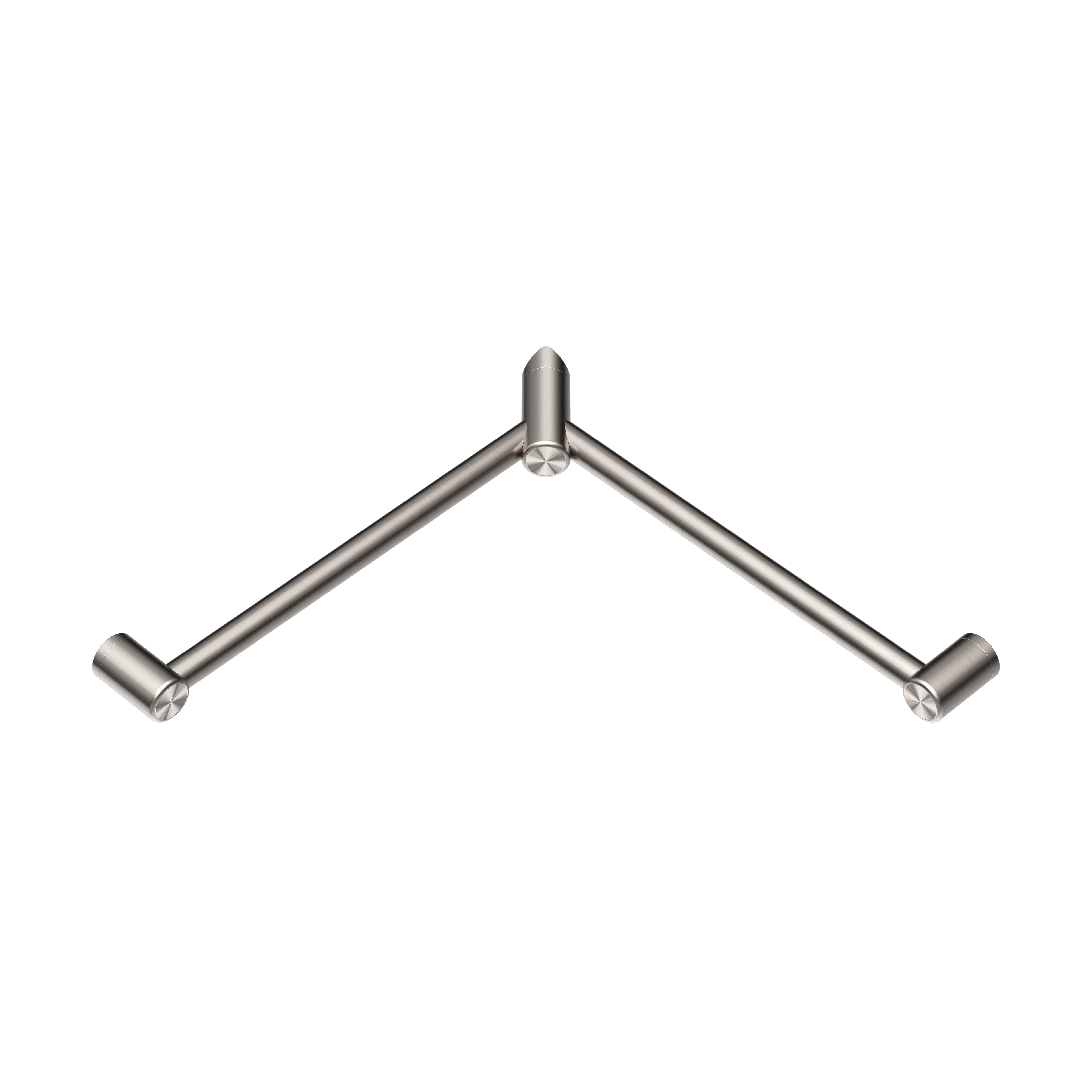Nero Mecca Care 32mm Wrap Around Corner Grab Rail 600X600mm - Brushed Nickel - NRCR3290WBN