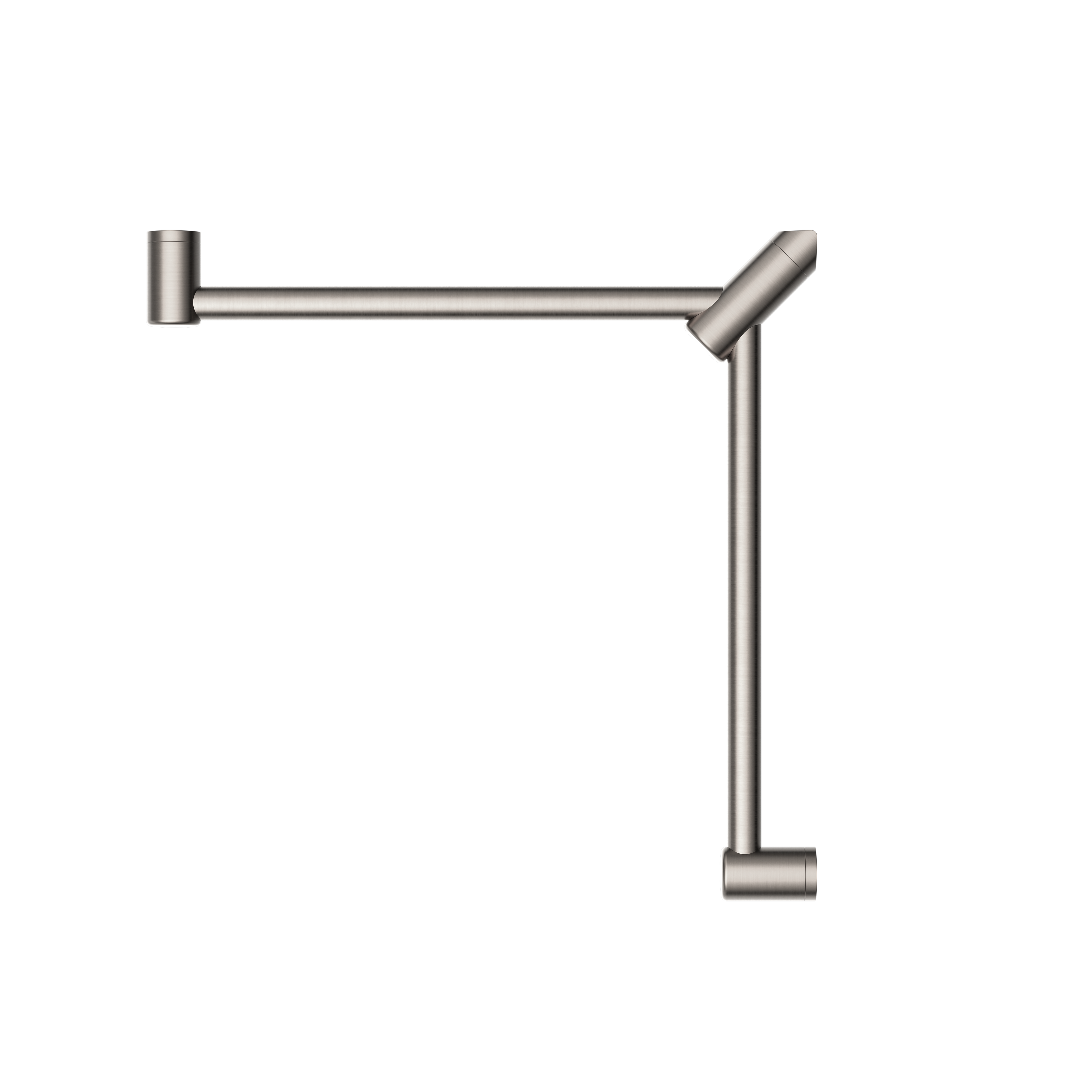 Nero Mecca Care 32mm Wrap Around Corner Grab Rail 600X600mm - Brushed Nickel - NRCR3290WBN