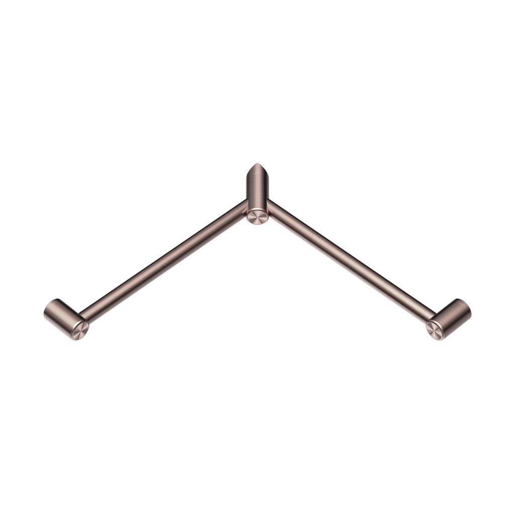 Nero Mecca Care 32mm Wrap Around Corner Grab Rail 600X600mm - Brushed Bronze - NRCR3290WBZ