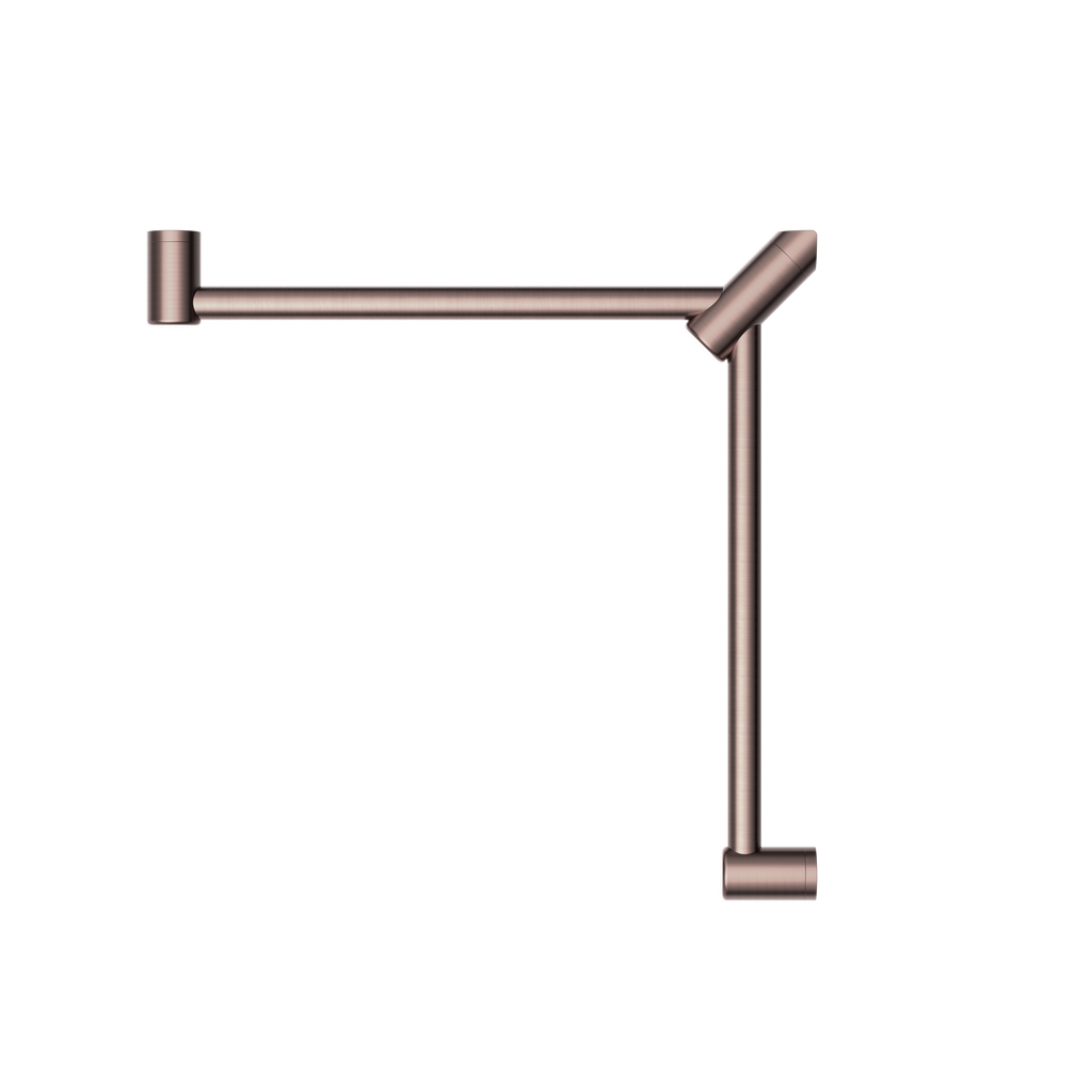 Nero Mecca Care 32mm Wrap Around Corner Grab Rail 600X600mm - Brushed Bronze - NRCR3290WBZ