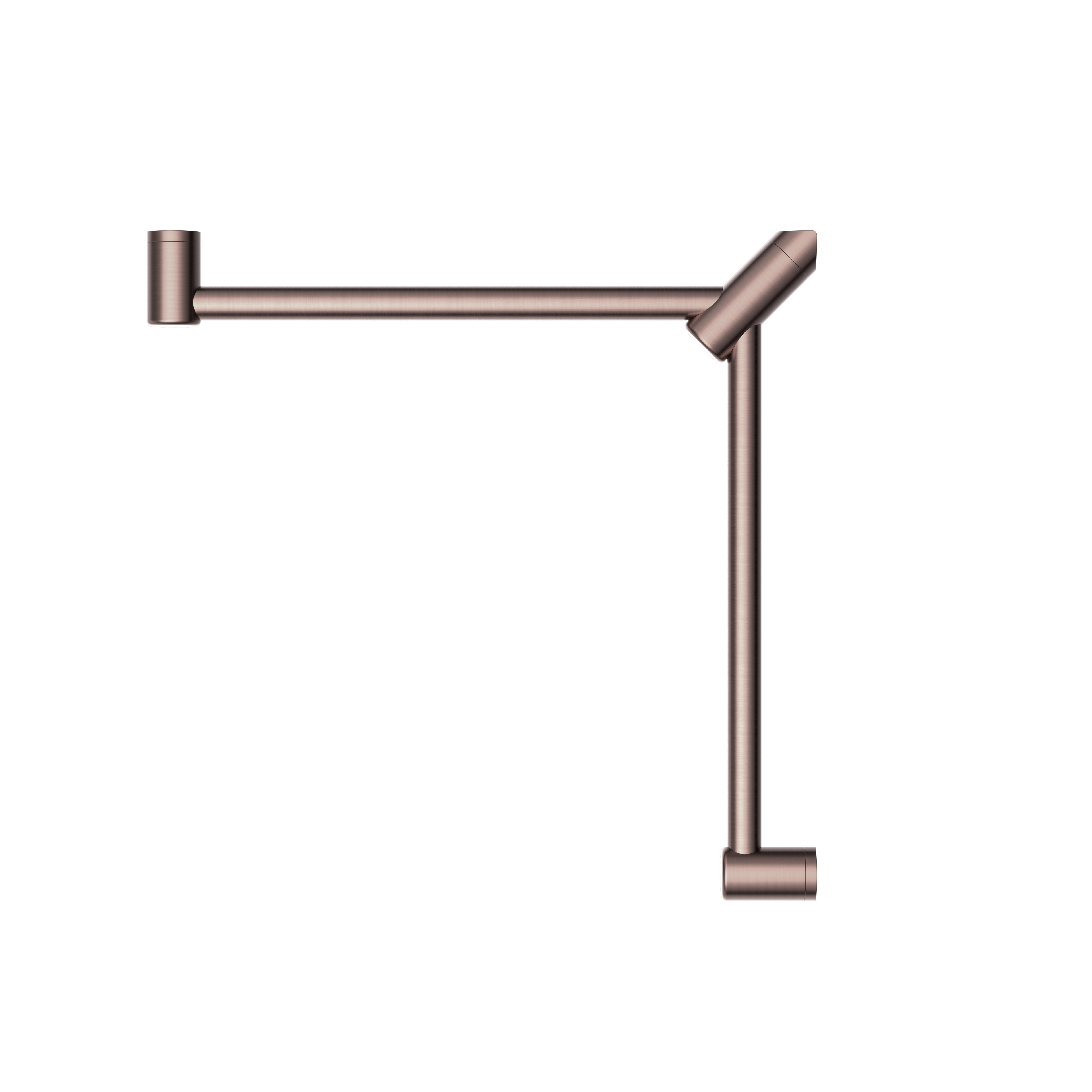 Nero Mecca Care 32mm Wrap Around Corner Grab Rail 600X600mm - Brushed Bronze - NRCR3290WBZ