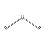 Nero Mecca Care 32mm Wrap Around Corner Grab Rail 600X600mm - Chrome - NRCR3290WCH