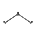 Nero Mecca Care 32mm Wrap Around Corner Grab Rail 600X600mm - Gun Metal - NRCR3290WGM