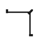 Nero Mecca Care 32mm Wrap Around Corner Grab Rail 600X600mm - Matte Black - NRCR3290WMB