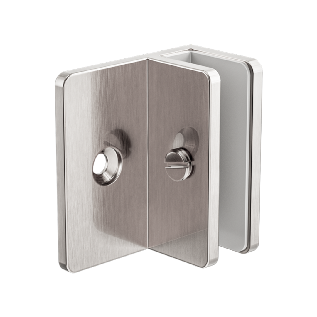 Nero Shower F Bracket 10mm Glass - Brushed Nickel - NRSH202aBN