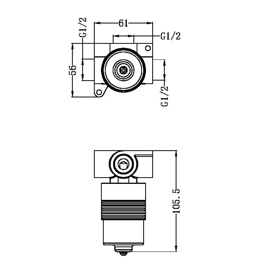 Nero Zen SS316L Shower Mixer Includes In-Wall Body - LF Graphite - NR162211GR