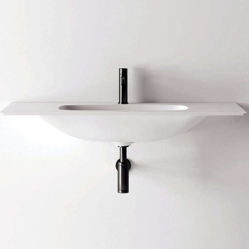 Studio Bagno Nur 1020 Wall Hung Vanity Top Basin - Gloss White