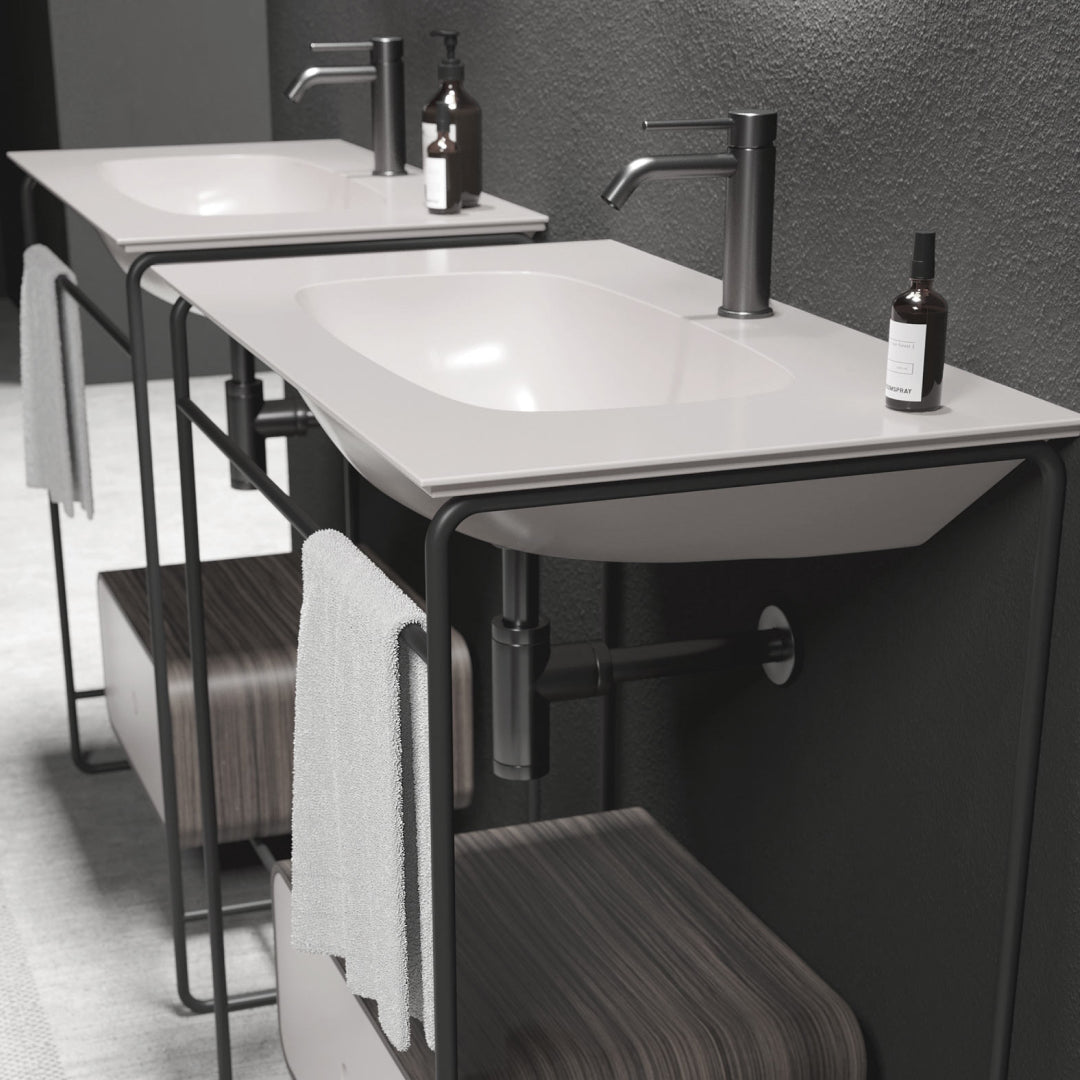 Studio Bagno Nur 620 Wall Hung Vanity Top Basin - Gloss White - NUR62/1