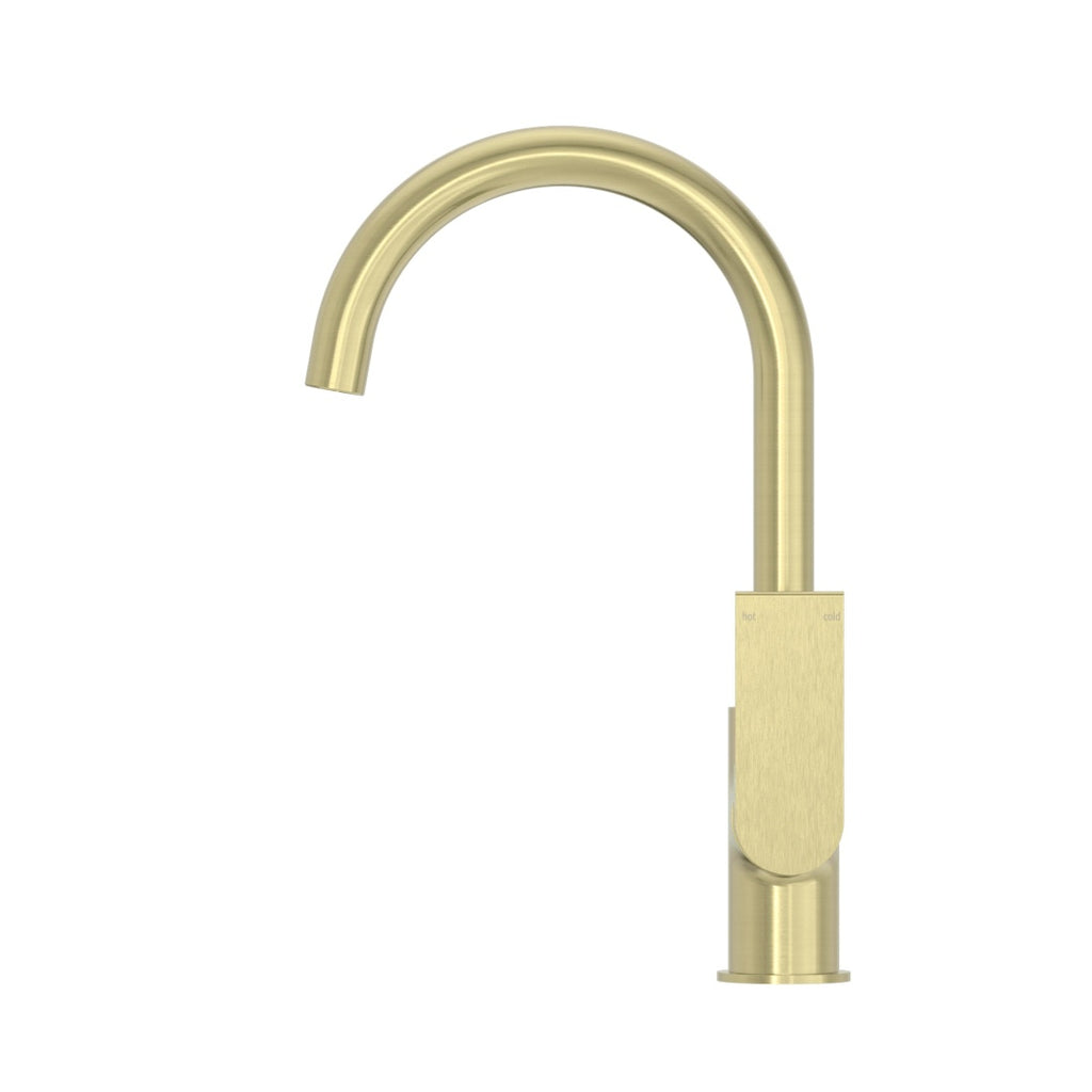 Nero Bianca Kitchen Mixer Gooseneck Spout - LF Brushed Gold - NR321506BG