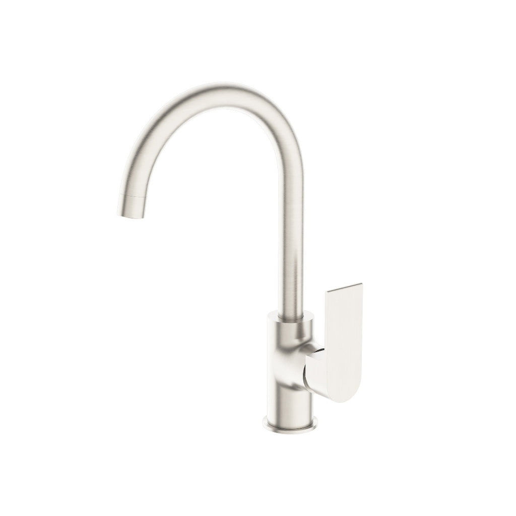 Nero Bianca Kitchen Mixer Gooseneck Spout - LF Brushed Nickel - NR321506BN