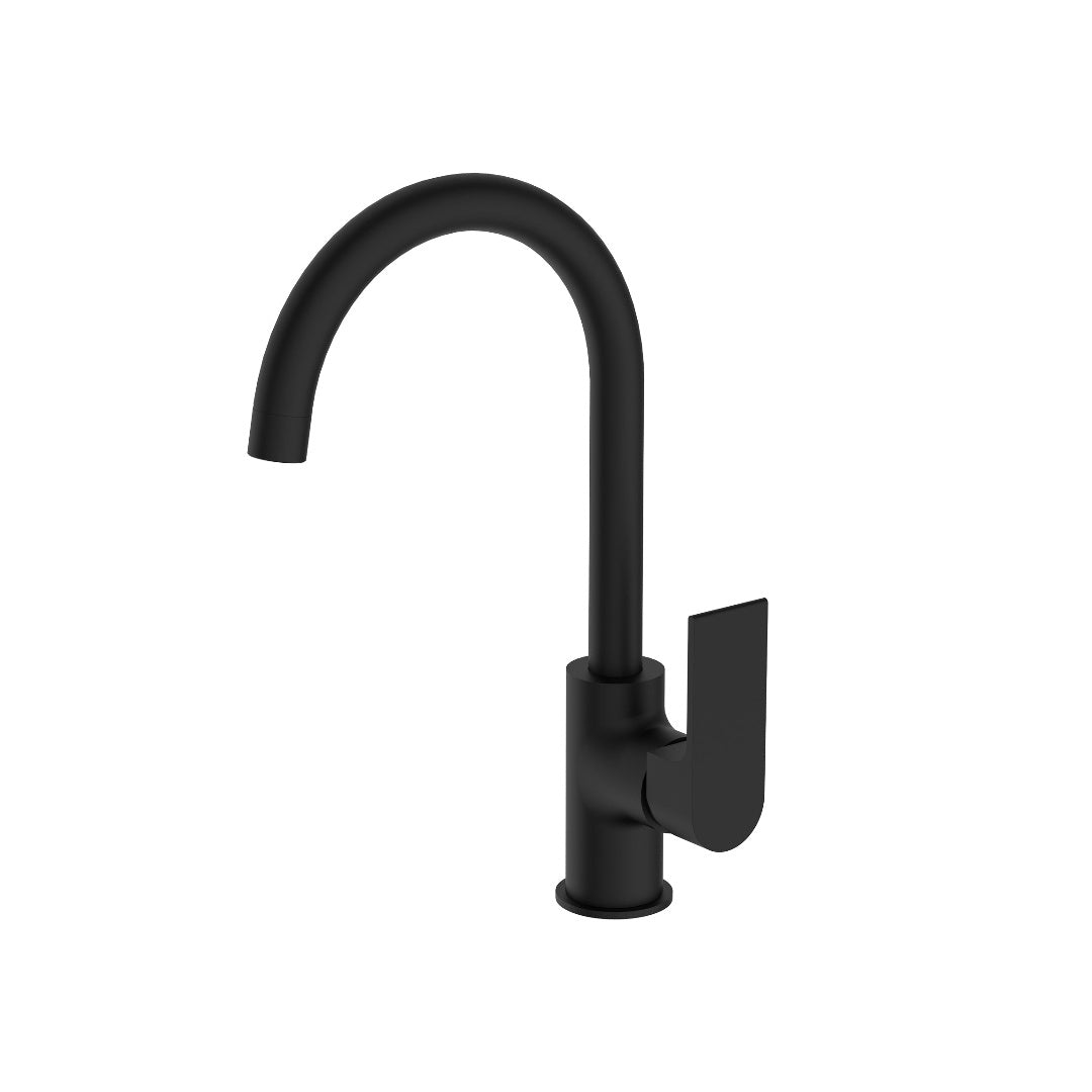 Nero Bianca Kitchen Mixer Gooseneck Spout - LF Matte Black - NR321506MB