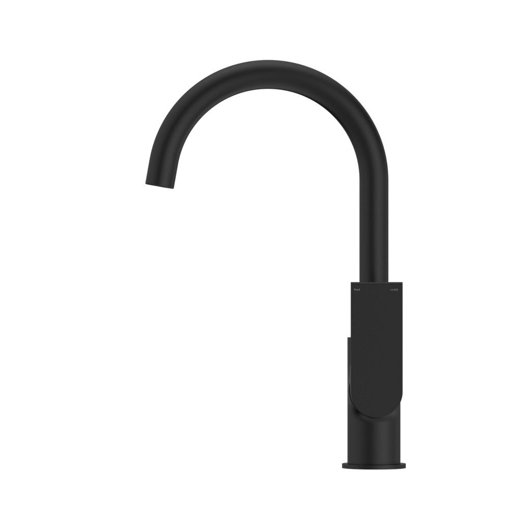Nero Bianca Kitchen Mixer Gooseneck Spout - LF Matte Black - NR321506MB