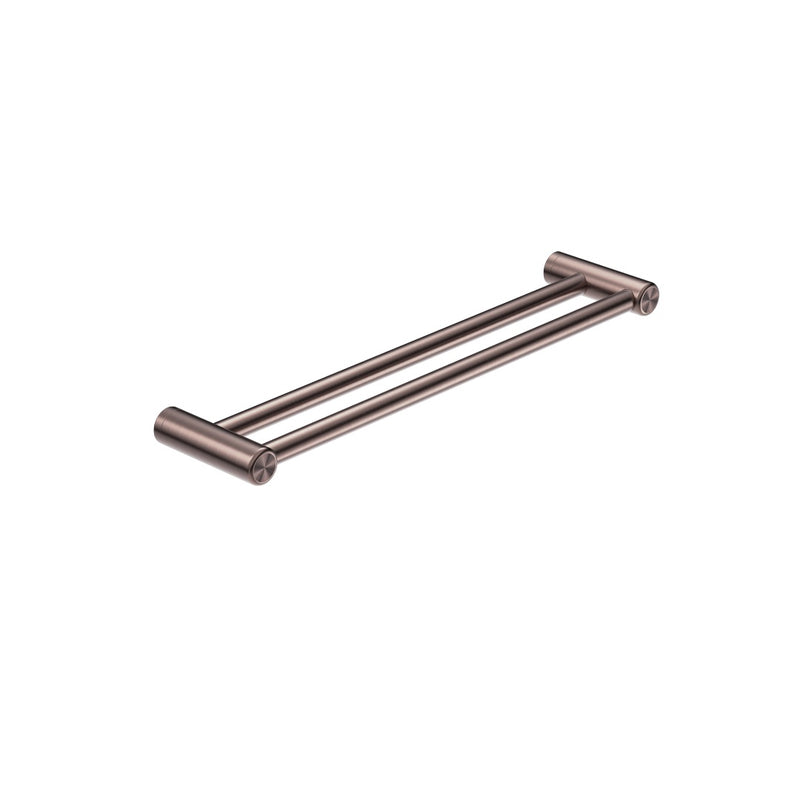 Nero Mecca Care 25mm Double Towel Grab Rail 600mm - Brushed Bronze