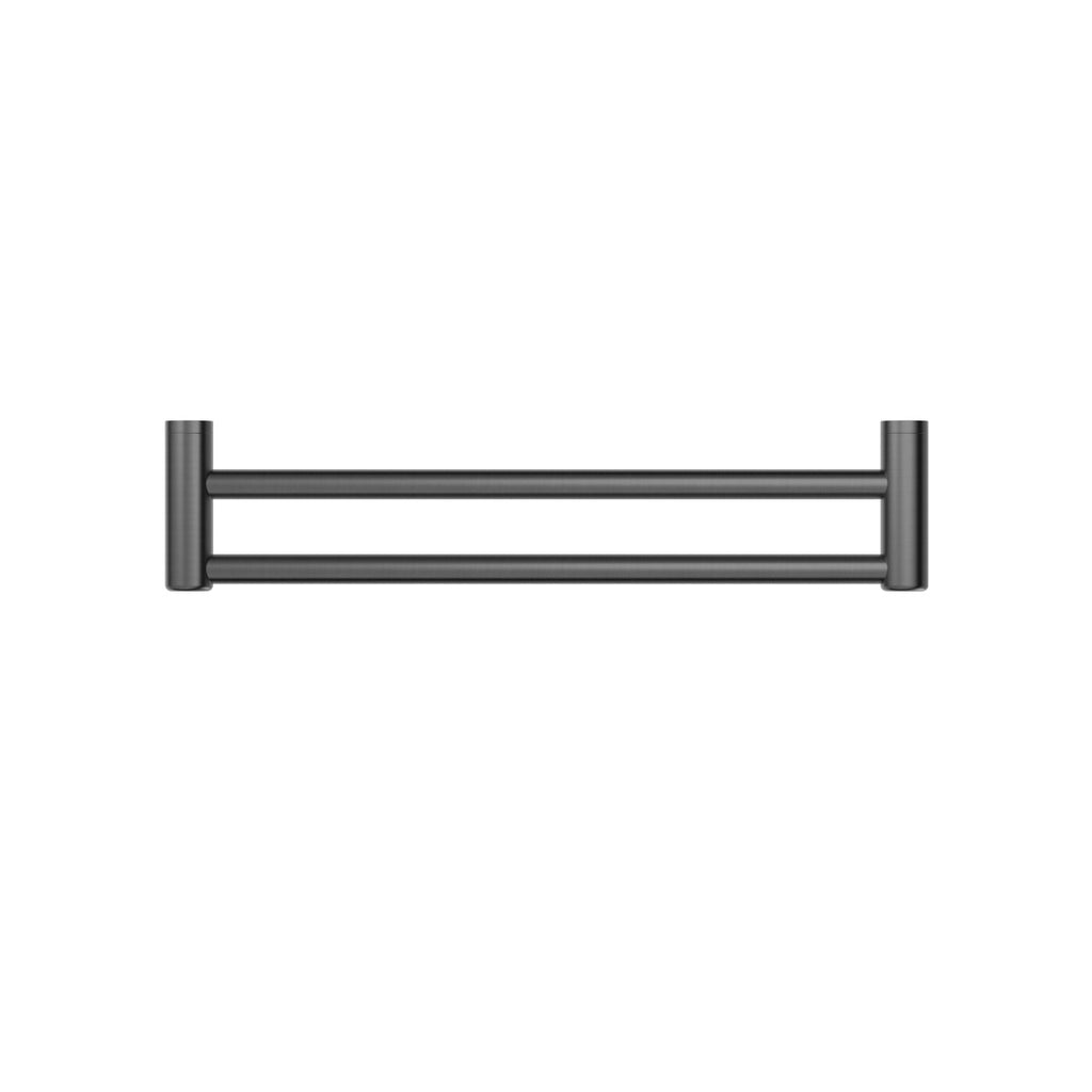 Nero Mecca Care 25mm Double Towel Grab Rail 600mm - Gun Metal - NRCR2524DGM
