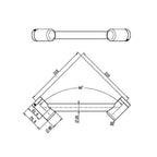 Nero Mecca Care 25mm Footrest Corner Grab Rail 215mm - Matte Black - NRCR2508WMB