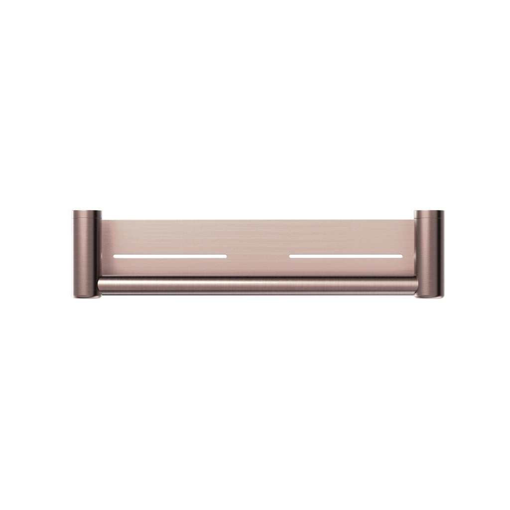 Nero Mecca Care 25mm Grab Rail With Shelf 450mm - Brushed Bronze - NRCR2518CBZ