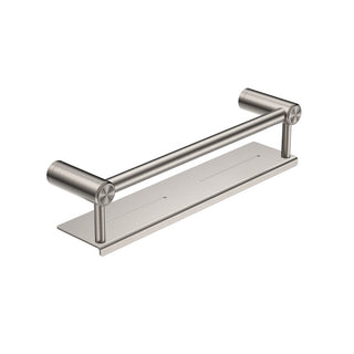 Nero Mecca Care 25mm Grab Rail With Shelf 450mm - Brushed Nickel - NRCR2518CBN
