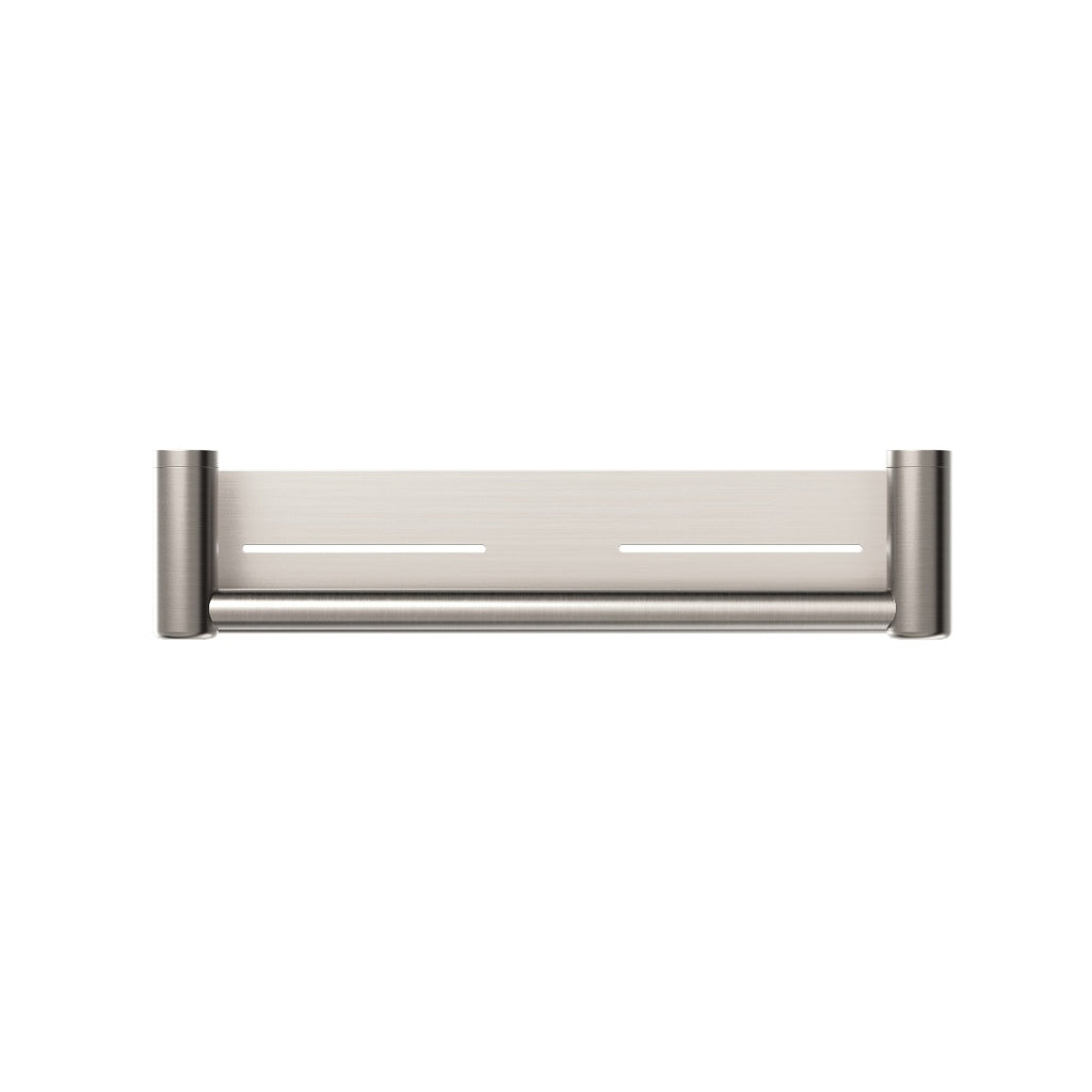 Nero Mecca Care 25mm Grab Rail With Shelf 450mm - Brushed Nickel - NRCR2518CBN