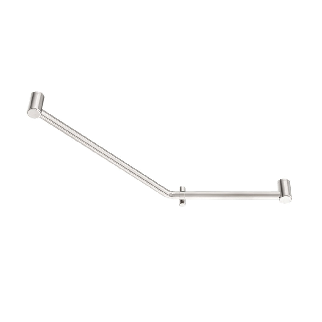 Nero Mecca Care 32mm Ambulant 45 Degree Bent Tube Grab Rail 450X650mm - Brushed Nickel - NRCR3245DBN