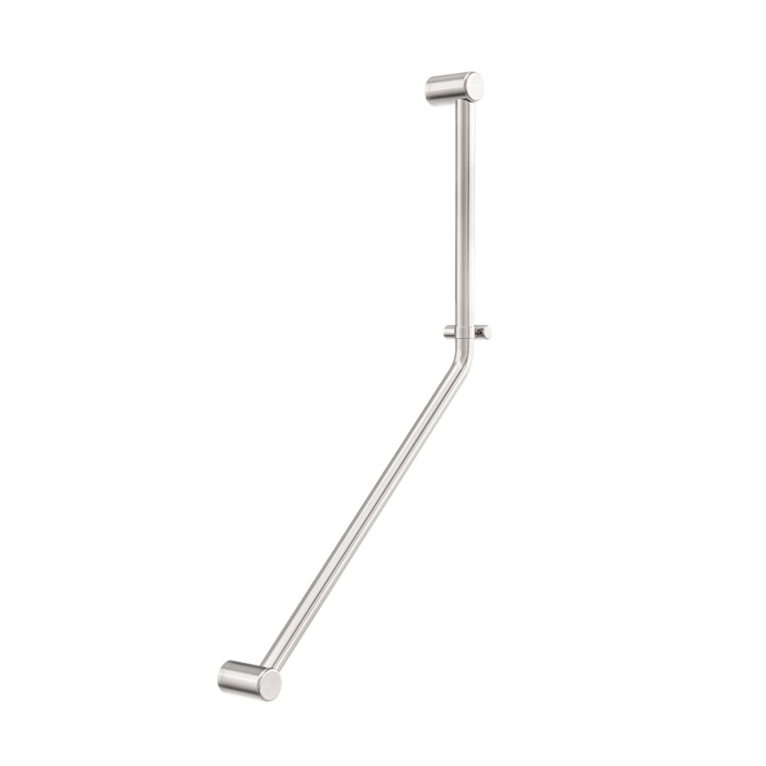 Nero Mecca Care 32mm Ambulant 45 Degree Bent Tube Grab Rail 450X650mm - Brushed Nickel - NRCR3245DBN