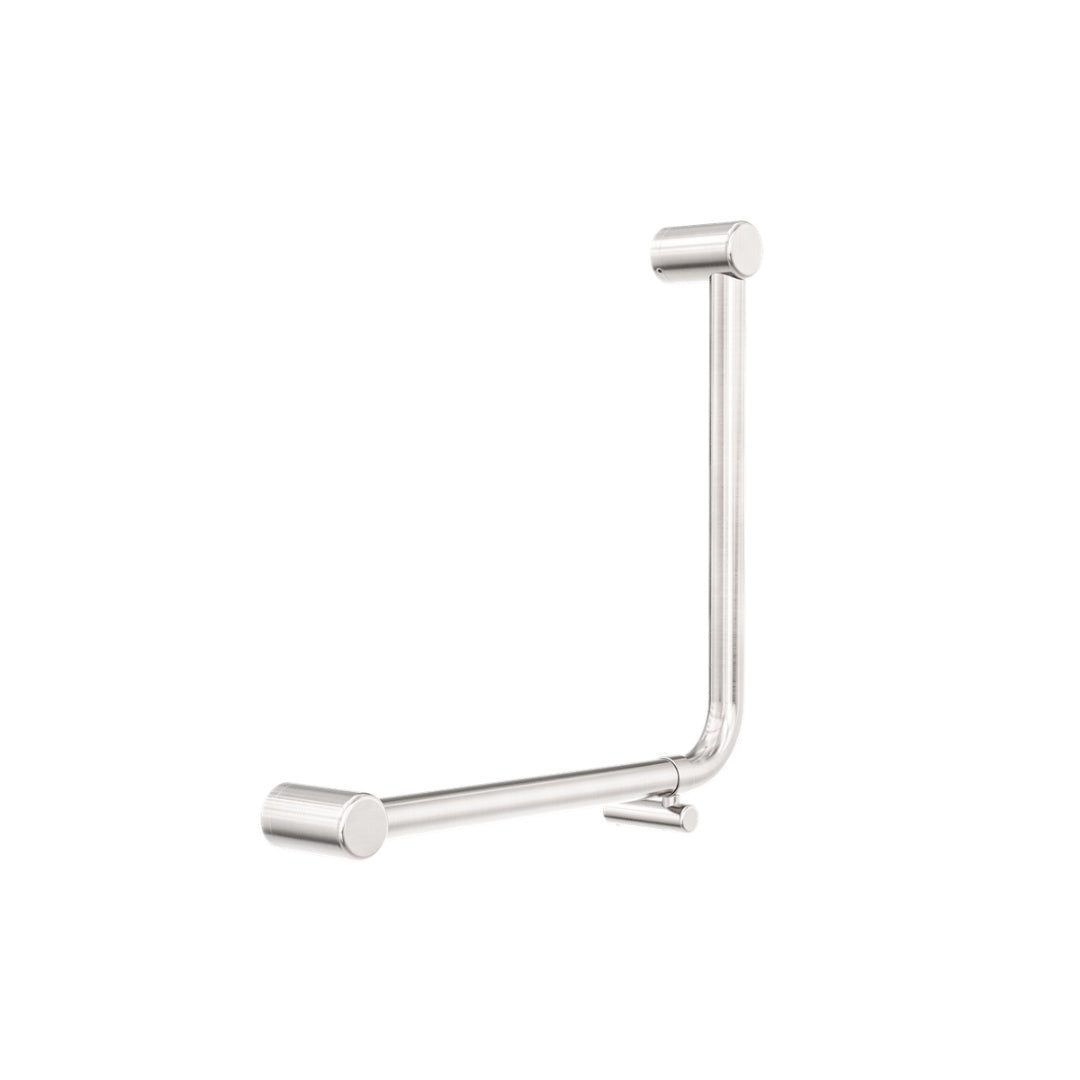 Nero Mecca Care 32mm Ambulant 90 Degree Bent Tube Grab Rail 450X450mm - Brushed Nickel - NRCR3290DBN