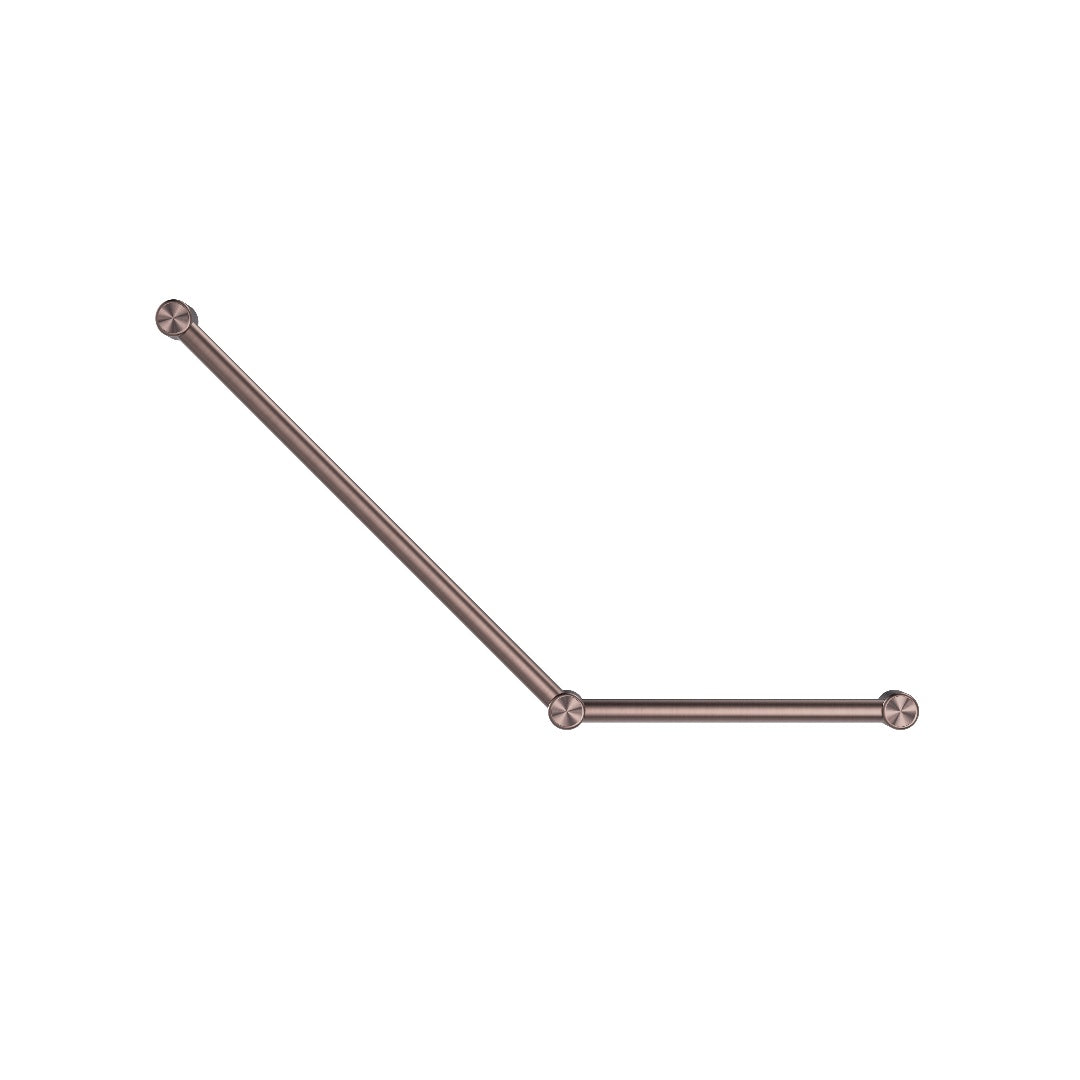 Nero Mecca Care 32mm Ambulant Toilet Grab Rail 45 Degree 750X450mm - Brushed Bronze - NRCR3245ABZ