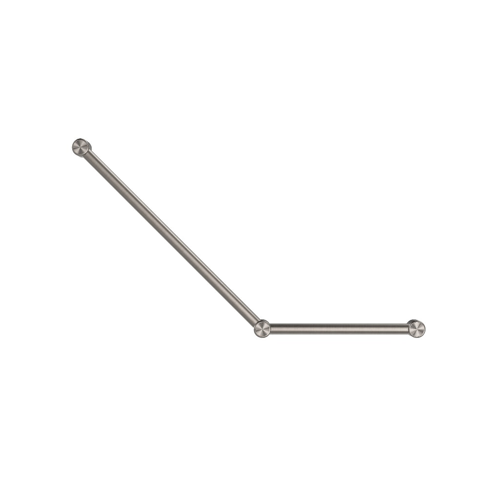 Nero Mecca Care 32mm Ambulant Toilet Grab Rail 45 Degree 750X450mm - Brushed Nickel - NRCR3245ABN