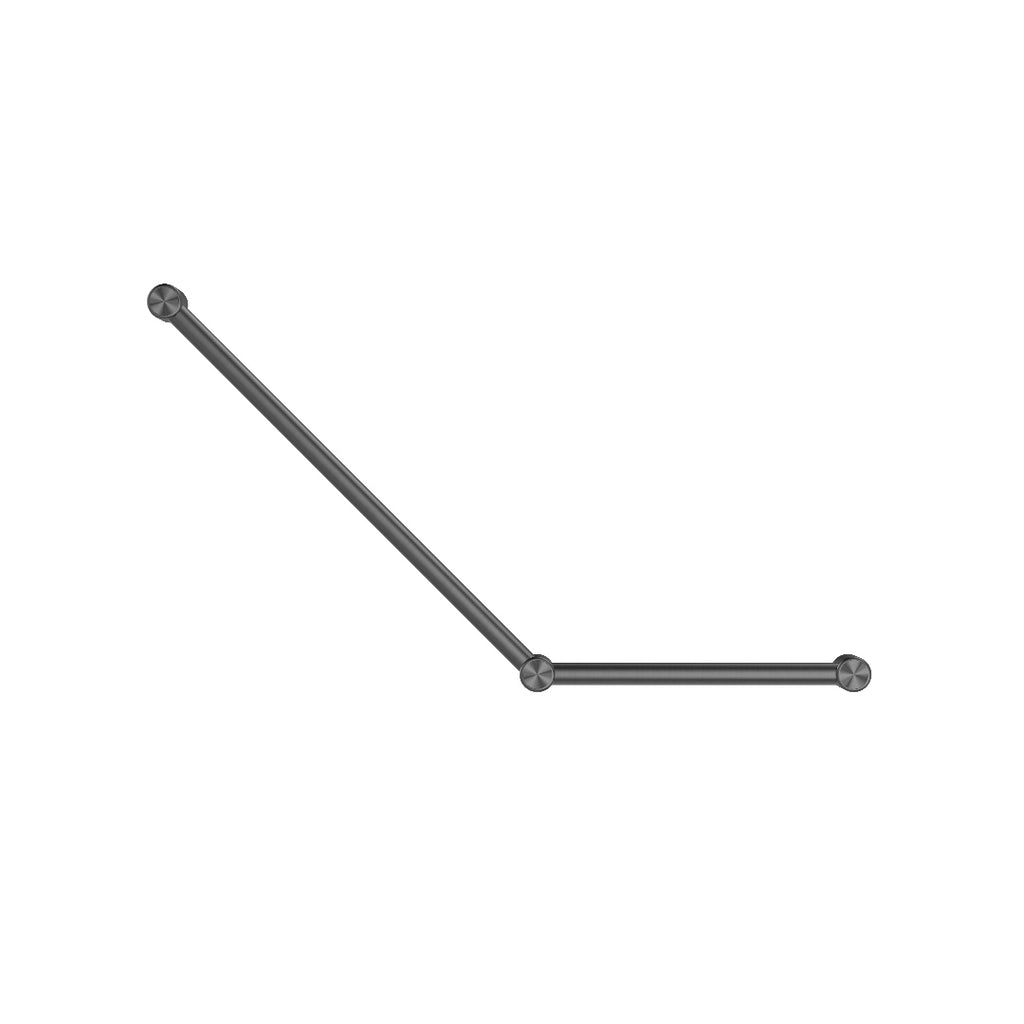 Nero Mecca Care 32mm Ambulant Toilet Grab Rail 45 Degree 750X450mm - Gun Metal - NRCR3245AGM