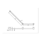 Nero Mecca Care 32mm Ambulant Toilet Grab Rail 45 Degree 750X450mm - Gun Metal - NRCR3245AGM
