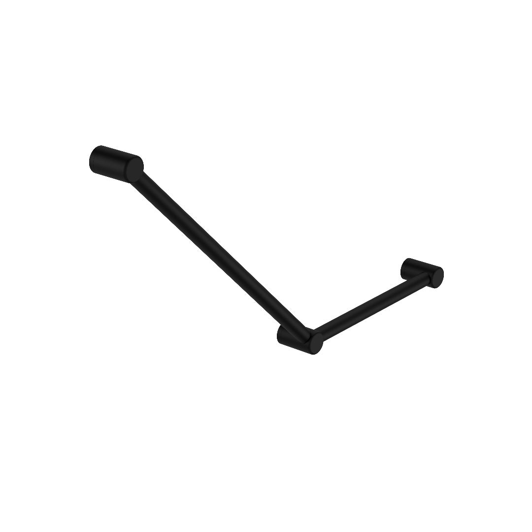 Nero Mecca Care 32mm Ambulant Toilet Grab Rail 45 Degree 750X450mm - Matte Black - NRCR3245AMB