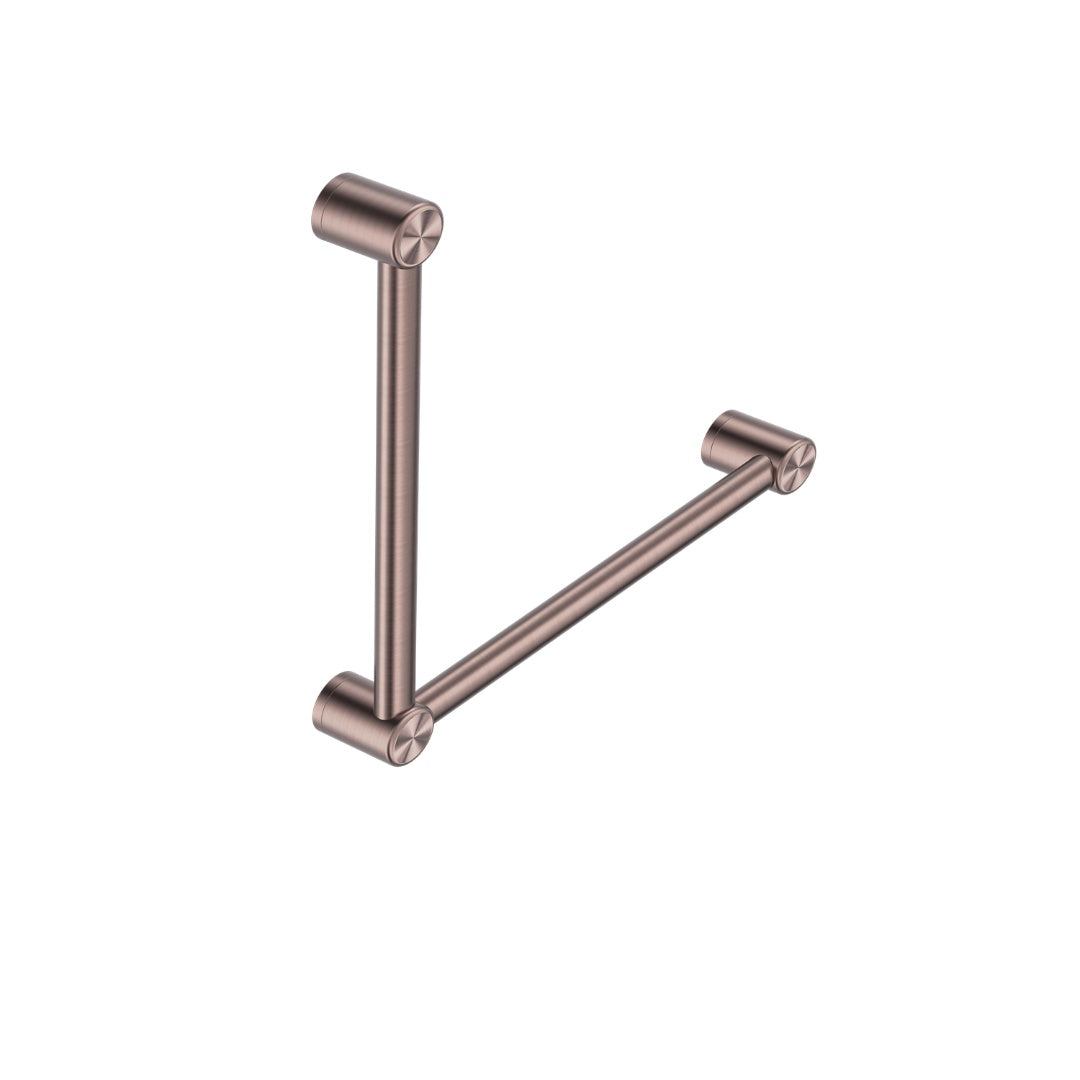 Nero Mecca Care 32mm Ambulant Toilet Grab Rail 90 Degree 450X450mm - Brushed Bronze - NRCR3290ABZ
