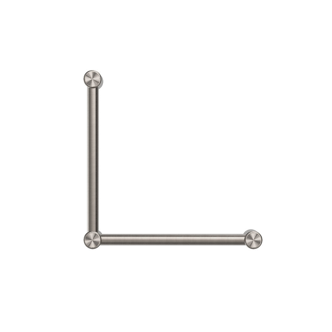 Nero Mecca Care 32mm Ambulant Toilet Grab Rail 90 Degree 450X450mm - Brushed Nickel - NRCR3290ABN