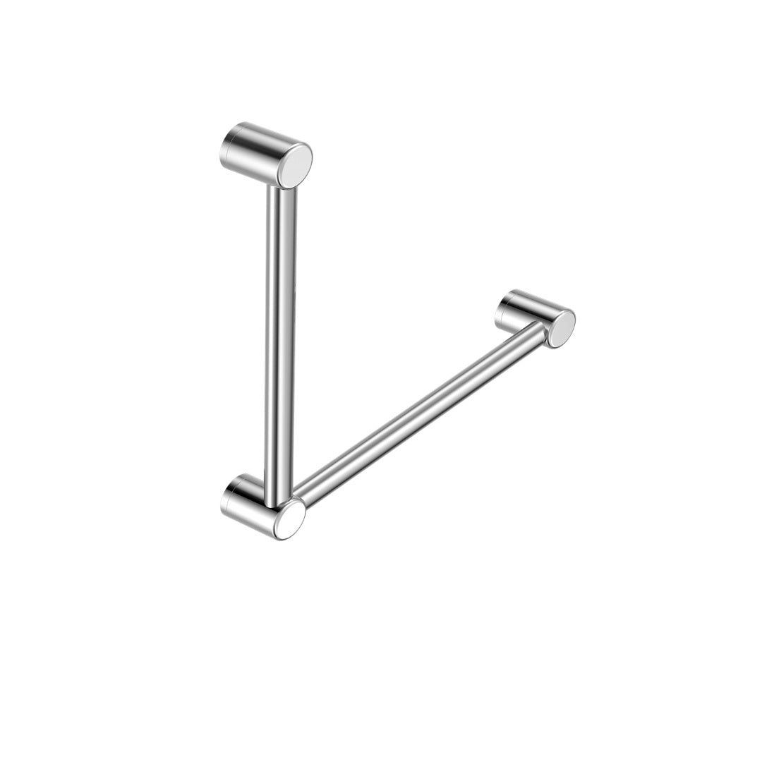 Nero Mecca Care 32mm Ambulant Toilet Grab Rail 90 Degree 450X450mm - Chrome - NRCR3290ACH