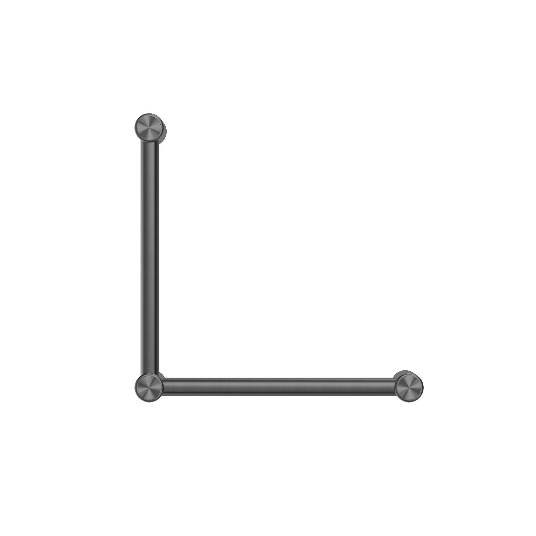 Nero Mecca Care 32mm Ambulant Toilet Grab Rail 90 Degree 450X450mm - Gun Metal - NRCR3290AGM