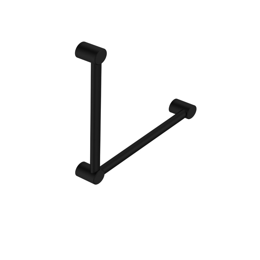Nero Mecca Care 32mm Ambulant Toilet Grab Rail 90 Degree 450X450mm - Matte Black - NRCR3290AMB