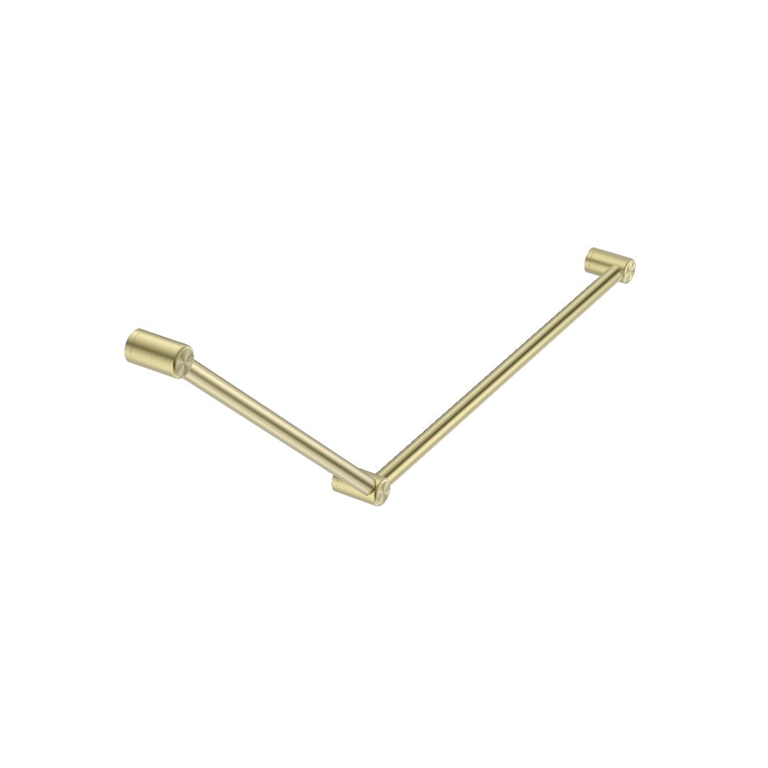 Nero Mecca Care 32mm Dda Grab Rail Set 45 Degree 750X900mm - Brushed Gold - NRCR3245BG