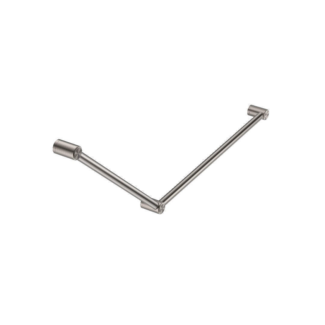 Nero Mecca Care 32mm Dda Grab Rail Set 45 Degree 750X900mm - Brushed Nickel - NRCR3245BN