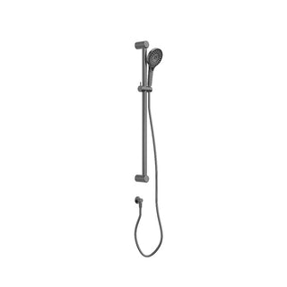 Nero Mecca Care 32mm Grab Rail And Adjustable Shower Rail Set 900mm - Gun Metal - NRCS005GM