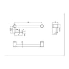 Nero Mecca Care 32mm Grab Rail With Toilet Roll Holder 450mm - Brushed Gold - NRCR3218ABG