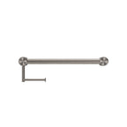 Nero Mecca Care 32mm Grab Rail With Toilet Roll Holder 450mm - Brushed Nickel - NRCR3218ABN