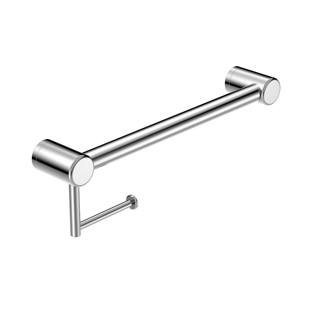 Nero Mecca Care 32mm Grab Rail With Toilet Roll Holder 450mm - Chrome - NRCR3218ACH